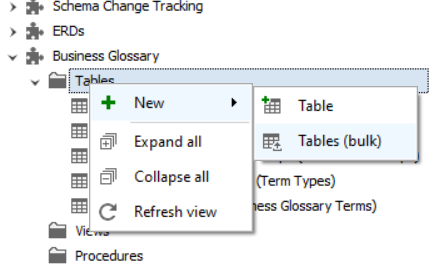 Bulk table editing